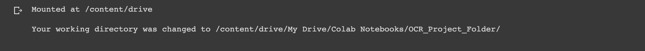 screenshot of Step 1 response