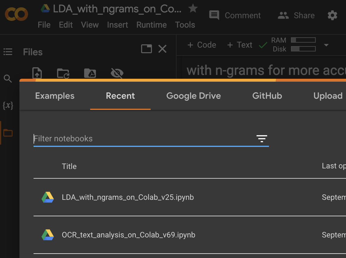open with Google Colab